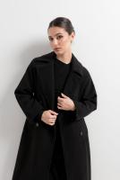 PuntoSalao Abrigo largo cruzado solapa color negro para mujer efecto soft :elabrigo largo negroes una prenda que te durará muchos años, ya que es resistente y se adapta a las tendencias - details 1