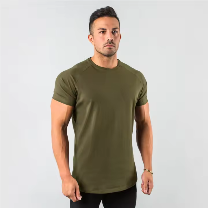 Camiseta De Hombre Fitness Muscular Manga Corta Transpirable Para Gimnasio Ropa Deportiva Casual Slim Fit Camiseta De Verano - 1