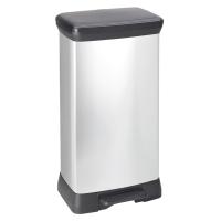 Curver Papelera de pedal doble Deco plateado 23L + 23L - details 1