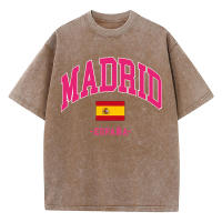 Camiseta De Hombre Madrid Spain Art And Design Impresión Versátil Suave Aesthetic round Neck Harajuku Juvenil Media Manga T-Shirt Para Daily Summer Moisture Wicking Cotton Pull on O-Neck - details 7