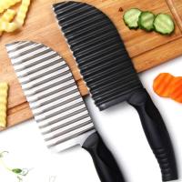 Crinkle Potato Chip Cutter Crinkle Cutting Tool Stainless Steel Wavy Cutting Tool Vegetable Wavy Blade Cutter for Vegetables Potatoes Onions - details 3