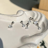 Pendientes De Crystals Zirconia Para Mujer 1Pareja De Estilo Helix Y Bone Nail Piercing En Acero Inoxidable Joyería De Regalo - details 20