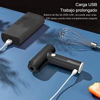 YANISTA Mini Batidora de Mano Recargable, Mezclador para Reposteleria con 2 Puntas de Batidor, Batidora de Huevo 3 Velocidades, , Pequeños Aparatos Electrodomésticos para Pasteleria, Cocina, Negro - details 5