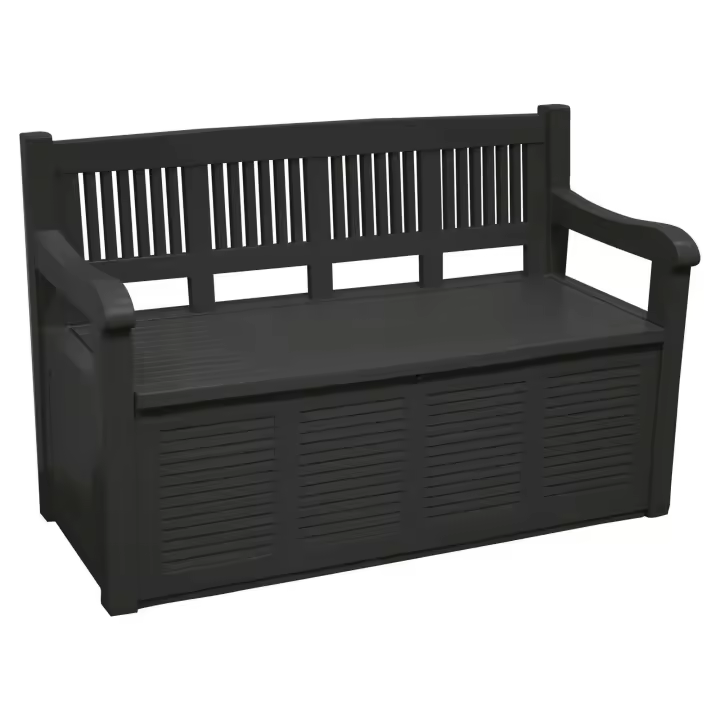 Well Home Banco-baúl pasillero en madera 280l color gris 130x60x85cm - 1