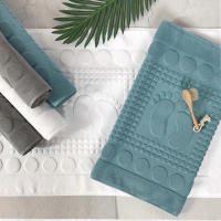 Toalla De Baño De Algodón 100% Blanca 50x80cm Antideslizante Para SPA Y Habitación De Hotel Toalla De Bañera Azul De Alta Calidad - details 3
