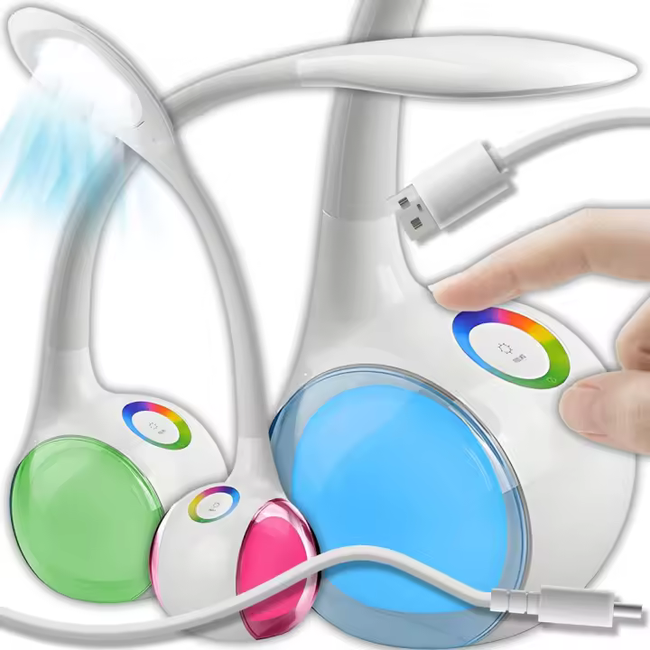Lámpara de escritorio LED RGB táctil regulable, 7 Colores, lámpara de Noche, lámpara de Mesa, lámpara de Lectura, Luz de Noche, para niños Gift, USB - 1