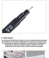 PENTEL Bolígrafo Impermeable Para Dibujos Y Comics De Punta Nylon Tamaños 0.03-3.0mm Negro Gris Marrón Para Diseño - details 6