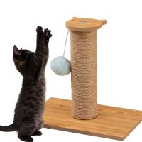 Cature, Poste Rascador para Gatos con Base de Madera y Bola de Juguete, Beige, 27*18*25CM - details 1
