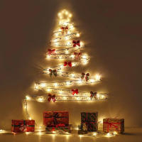 Cinta De Navidad Luminosa Con Lazo Dorado De 2-10M Luces De Hada Para Decoración De Árbol Y Regalos En Fiestas Y Hogar - details 13