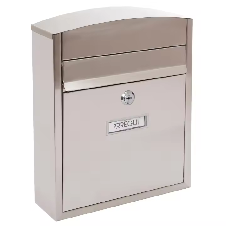 ARREGUI Compact E5737 Buzón Exterior de Acero Inoxidable Tamaño S (Correo DIN A5) | Buzón de Pared Pequeño | Buzón de Correo Individual | Antilluvia | Fácil de Instalar | Inox - 1