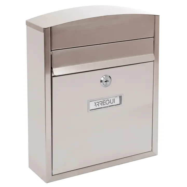 ARREGUI Compact E5737 Buzón Exterior de Acero Inoxidable Tamaño S (Correo DIN A5) | Buzón de Pared Pequeño | Buzón de Correo Individual | Antilluvia | Fácil de Instalar | Inox - 1