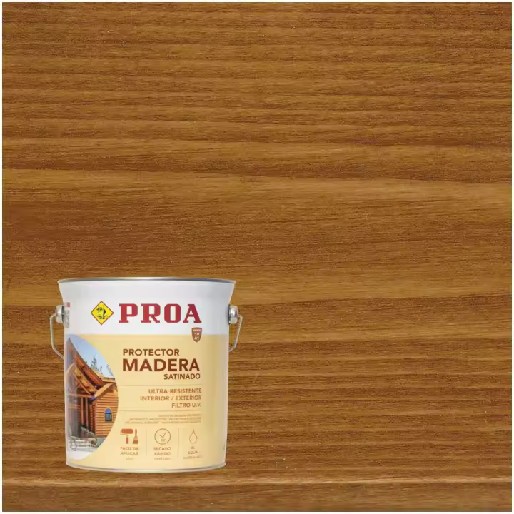 Lasur protector para madera al agua exterior. 750 ML. Cuida y protege la madera con acabado natural. Proa. - 1
