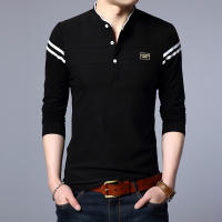 Camisa Polo De Manga Larga Para Hombre Moda Casual Algodón Transpirable Cuello Erguido Estilo Coreano Cómoda Top Striped Anti-Pilling - details 5