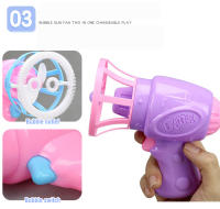 Pistola De Burbujas Eléctrica Para Niños Juguete De Exterior Con Sonido No Tóxico ABS Forma Redonda Y Larga Regalo Para Fiesta De Boda Y Cumpleaños Para Niñas Y Niños - details 3