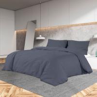 vidaXL Juego de Funda Nórdica Microfibra Ligera 200x220 cm Cama Color Antracita,  Azul,  Blanco y mas - details 0