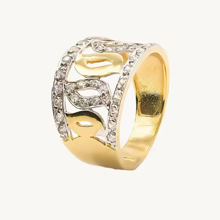 SM JOYEROS 3756 - Anillo de Oro Bicolor 18k | Joyería de Oro | Anillos Joyería Mujer - 1