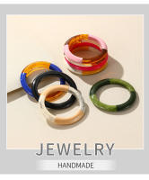 Pulseras De Resina Coloridas Vintage Para Mujer Geométricas Y Redondas Moda Elegante Y Sencilla Joyería De Moda Retro - details 1
