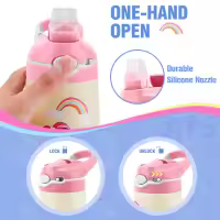 Botella Térmica Para Niños 400ML Unicornio Mantener Agua Fría Botella De Agua Portátil Para Viajes Y Escuela Libre BPA - details 10