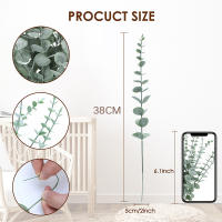 20pcs Hojas De Eucalipto Artificiales 38CM Ramas De Hojas Verdes Y Flores Para Arreglo Floral DIY Centros De Mesa Decoración De Boda Y Hogar - details 2