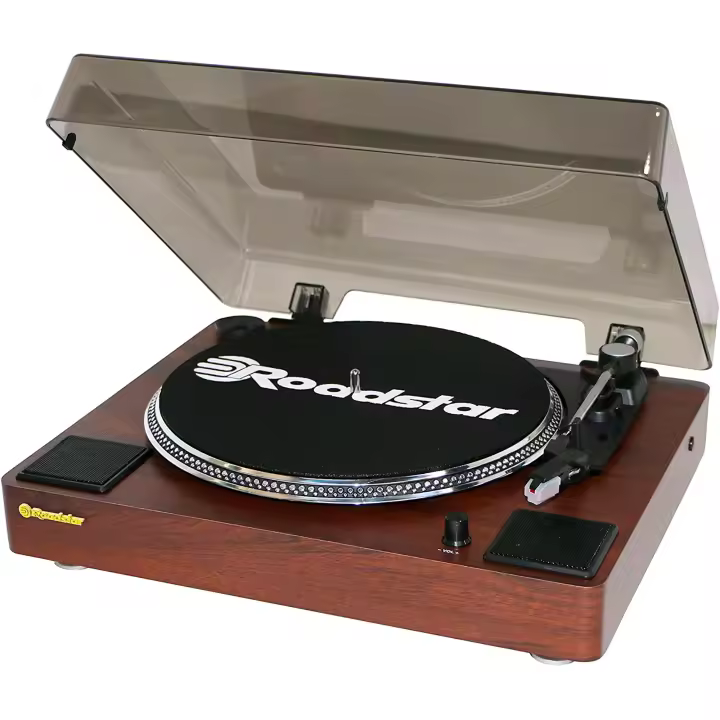 Roadstar TT-260SPK Tocadiscos de Vinilo Vintage, Altavoces Incorporados, Velocidades 33 45 78 RPM, Salida Audio RCA, , Madera - 1