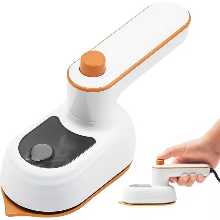 Mini plancha de viaje con vapor, plancha de viaje portátil, mini plancha de mano con tanque de agua de 50 ml, máquina de planchar plegable de 180 grados, adecuada para planchado húmedo y seco en casa y de viaje. - 1