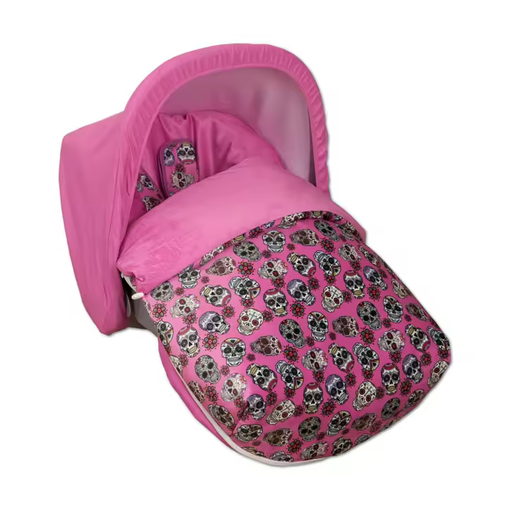 Saco Babyline Grupo 0 Lovely Skull Fucsia - Resistente Al Agua - Térmico - 1