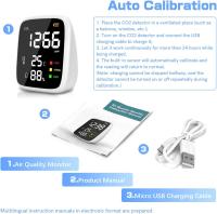 Detector de CO2, sensor de CO2 para el hogar de 400 a 5000 ppm, medidor detector de CO2 3 en 1, monitor de calidad del Aire con función de autocalibración para Restaurante de hotel de Oficina - details 3