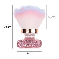 Cepillo De Belleza Para Manicura Con Cabeza De Diamante Y Rosa Herramienta De Limpieza Para Pówer Y Polvo De Uñas Accesorios De Maquillaje - details 6
