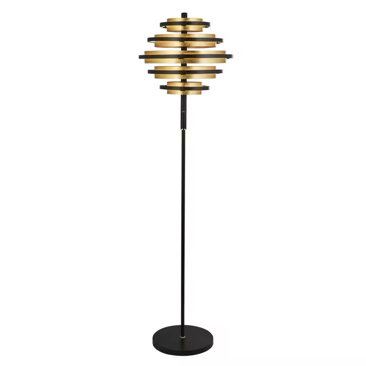 Maceta Contemporáneo Colmena Acero Negro Aluminio Latón Led 34W 2700K - 1