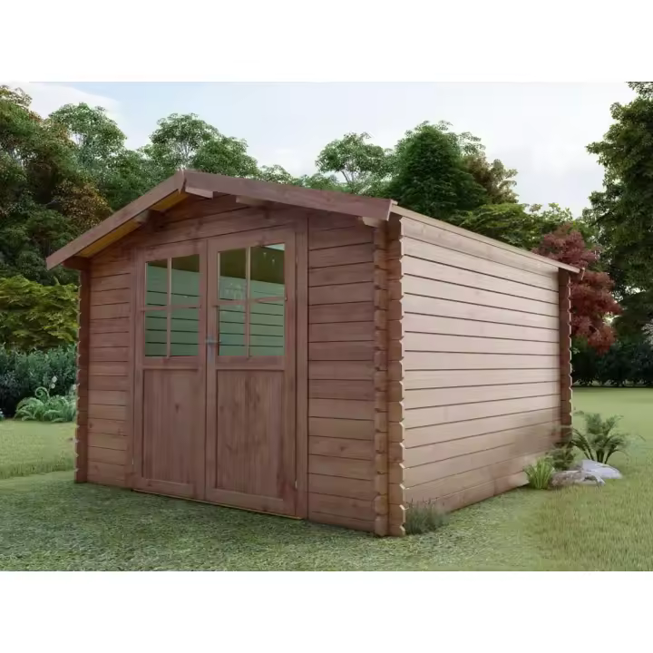 Vente-unique - Caseta de jardín de madera tratado con autoclave 9,91 m² de 28 mm de grosor - HORTUSA - 1