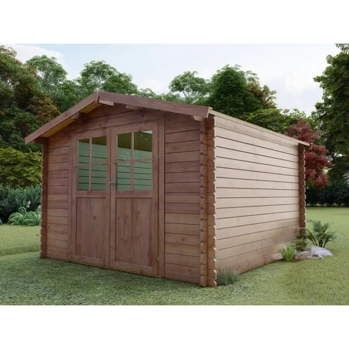 Vente-unique - Caseta de jardín de madera tratado con autoclave 9,91 m² de 28 mm de grosor - HORTUSA - 1