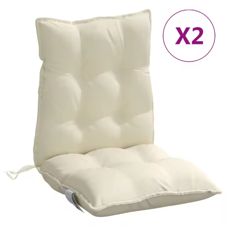 Fundas para Silla con respaldo Bajo 2 UDS Oxford lona crema - 1