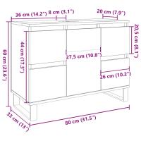 vidaXL Mueble de lavabo madera de ingeniería gris hormigón 80x33x60 cm - details 7