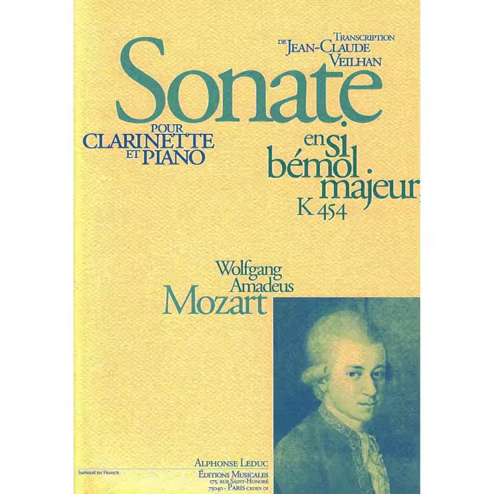 MOZART W.A.-Sonata (K.454) en Sib Mayor para Clarinete y Piano (Veilhan) - 1