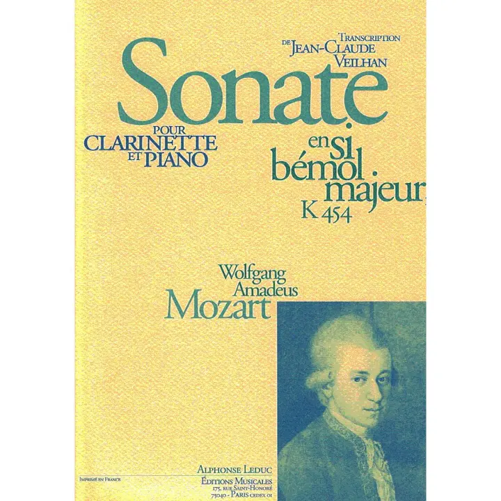 MOZART W.A.-Sonata (K.454) en Sib Mayor para Clarinete y Piano (Veilhan) - 1