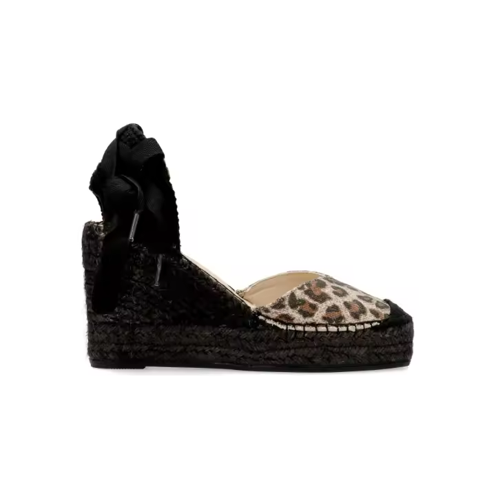 FABIOLAS Valenciana cuña alta cintas print leopardo - 1
