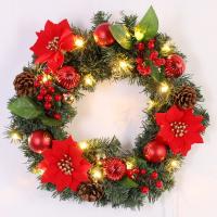 Corona De Navidad Para Puerta De Entrada Dorada Decoración De Pared Y Puerta De Año Nuevo 2024 Guirnalda De Ornamento Navidad 2025 - details 12