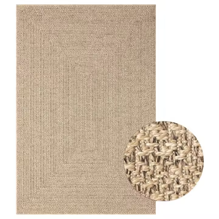 vidaXL Alfombra ZIZUR apariencia de yute interior y exterior 140x200cm - 1