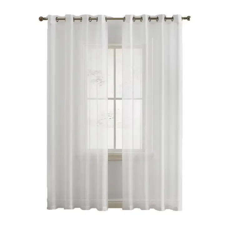 Cortinas Visillos 100% Poliéster con Efecto Lino 140x260 para Salón y Dormitorio,Cortina Decoración Hogar Moderna, Exterior Terraza y Cocina, variedad de colores, 12 colores para elegir - 1