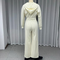Conjunto De 2 Piezas Wefads Otoño Casual Con Cuello Alto Y Cierre De Cremallera Pantalones Elásticos Con Cordón Alta Cintura Estilo Suave Para Mujer - details 3