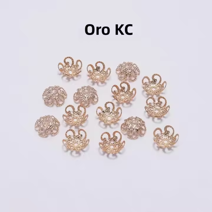 100pcs Bolas De Metal Hueco Flor Vintage Brillante Para Creación De Joyas DIY Encuentros Capas De Finos Pendantes Charms - 1