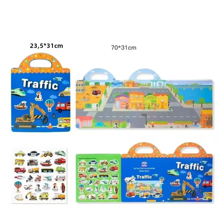 Libro De Pegatinas Reutilizables Para Niños Con Diversos Escenarios Juego De Rompecabezas DIY Educativo Juguetes Clásicos Para Niños De 2 a 4 Años Regalos - 1