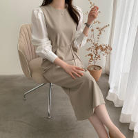 Vestido Wrap Vintage REALEFT Para Mujer Con Cinturón Manga Larga Cuello Redondo Adecuado Para Oficina Estilo Elegante Talla Regular Longitud De Pierna - details 16