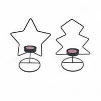 Buscodecor – Soportes Para Velas de Té Aromáticas, Metálicos (2 Piezas), Con Forma de Estrella y de Árbol de Navidad + 18 Velas de Té Aromáticas (Fragancia Aleatoria). Decora tu Hogar. - details 1