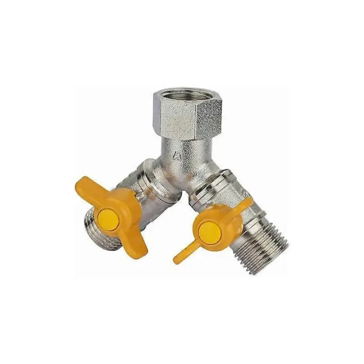 1/2 Brass Y-Connector Shower Shut-Off Adapter Faucet for Kitchen or Bathroom - 1