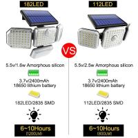 Lámpara De Pared Solar Exterior Con 182 LED Y Cabezas Ajustables Luz De Seguridad IP65 Impermeable Con 3 Modos De Trabajo Luz De Inundación LED Moderna - details 2