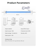 Motor Eléctrico Tubular Inteligente WiFi Zemismart Para Tubo De 37mm Compatible Con Tuya Alexa Google Home Control Remoto Para Cortina Automática - details 9