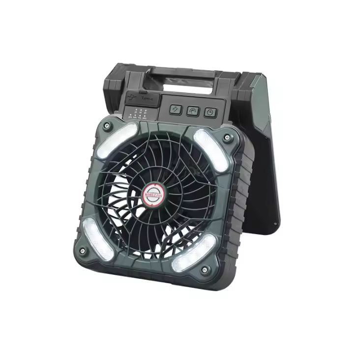 PORCHEDDU Ventilador solar temporizado para acampar with Luz, Repelente de mosquitos, ventilador exterior with Celda solar y Luz LED, ventilador de carga inverse de 5200mAh, adaptado para Actividades en el hogar y al Aire Libre - 1