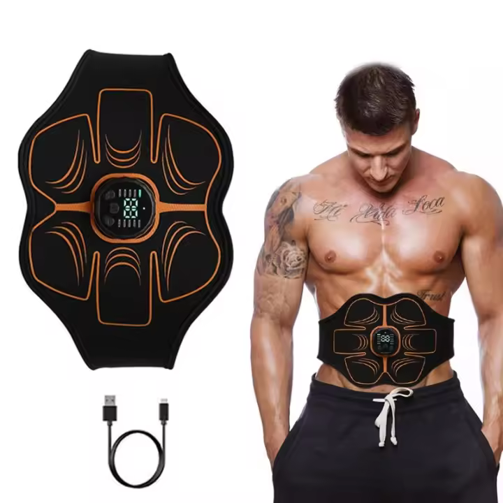 PORCHEDDU Estimulador De Músculos Abdominales Eléctrico EMS Cinturón Masajeador Para Adelgazamiento Y Fitness En Casa USB Recargable Adecuado Para El Cuerpo - 1