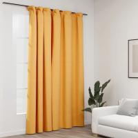vidaXL Cortina Opaca con Ganchos Look de Lino 290x245 cm Ventana Color Amarillo,  Azul,  Beige y mas - details 0